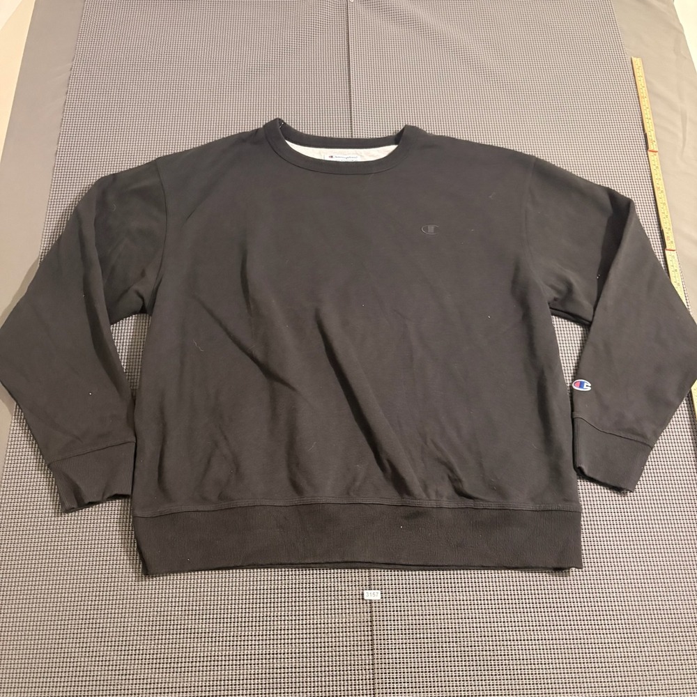 Champion Mens Black Crewneck Sweatshirt XL Pullover Authentic Athleticwear